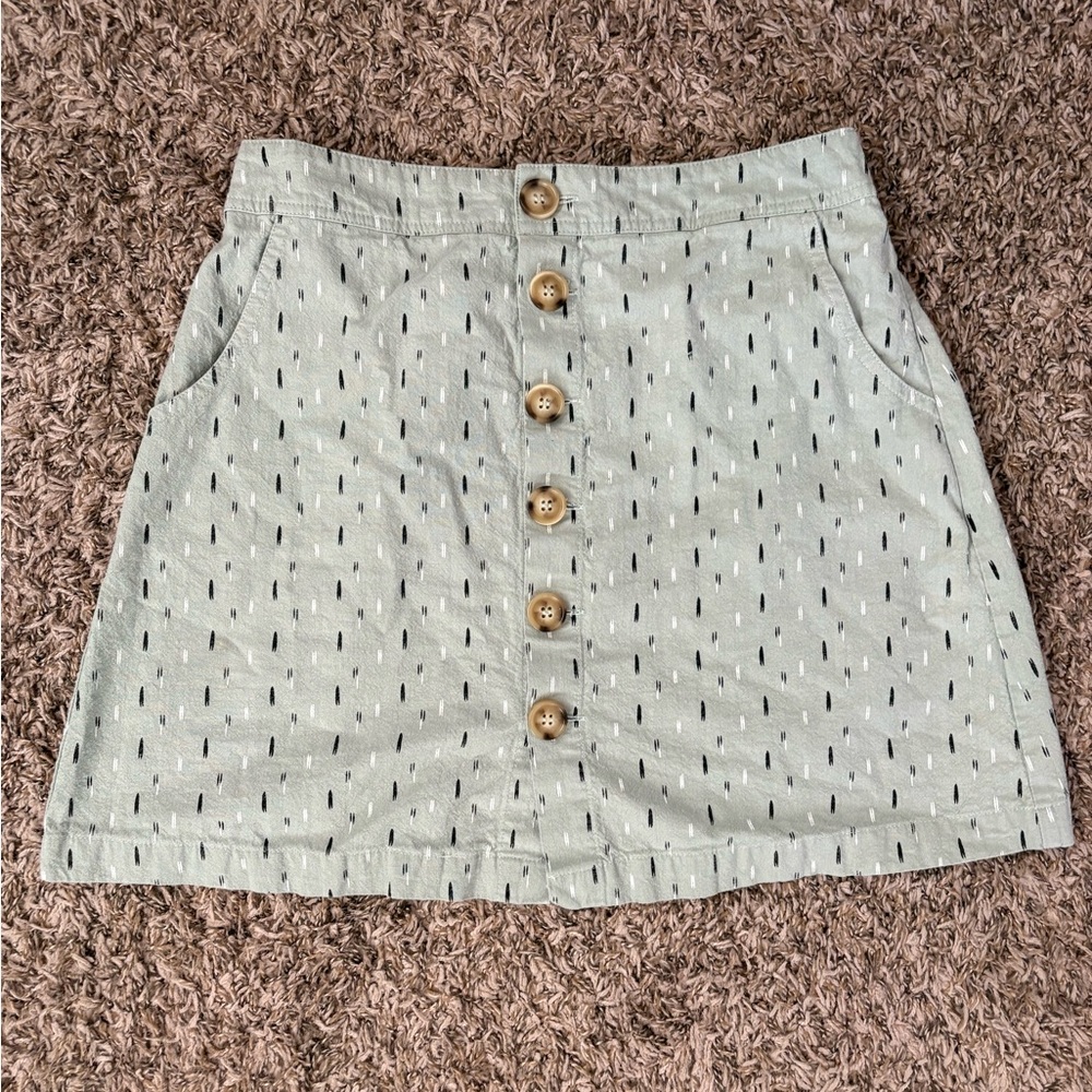 Button-Front Light Sage Bohme Mini Skirt